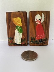 Plaques Wood 2.75″ L Hand Painted Pictures Boy Girl Ready To Hang Rustic 2