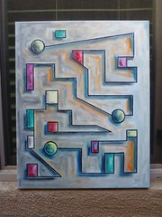 UPSIDE DOWN SIDEWAYS 16×20 abstract canvas collectible painting original CROWELL