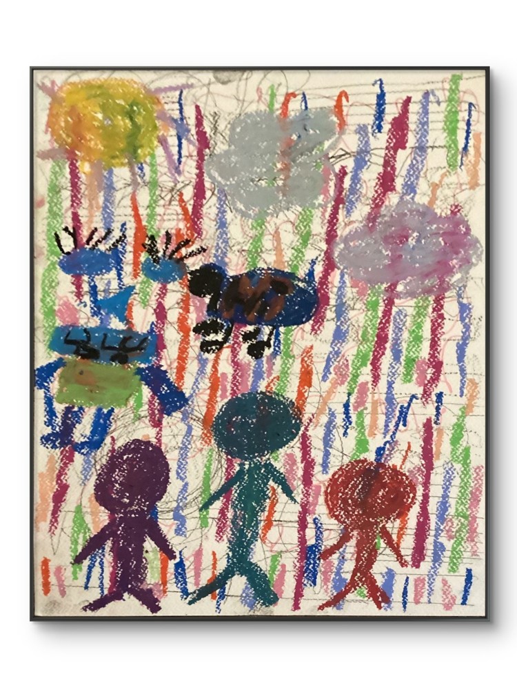 Basquiat Style Graffiti Abstract Art People Face Original 11 by 14