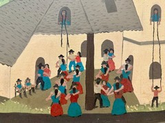 Vintage Brazil Naive Folk Painting – Charming Carnival Scene – Chico dos Santos