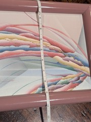 VTG 80s 90s Mixed Media Abstract Art On Canvas Artist Signed Pastels 12″X10″