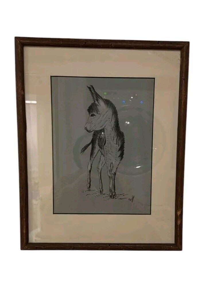 Original Artwork of Donkey by Kuri – Framed