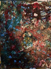 Acrylic Jungle Acrylic Painting Collage 8×10 Inch Signed by Artist. Free Ship
