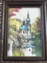 Artist Leon Einberger Salzburg Austria Framed Church Cathedral Picture Drawing