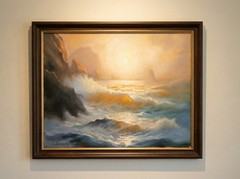 Original Ocean Sunrise Oil Painting 16×20 Coastal Seascape Waves Signed