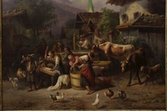 German Landscape Painting „An Alpine Village” by Joseph Heinrich Marr