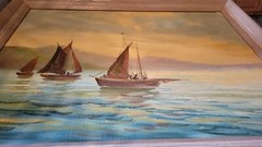 Vintage Van Vooren Oil Painting Sailboat Seascape 27″ Cape Cod Art Nautical