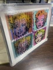 E.M. Zax- One-of-a-kind 3D polymorph mixed media on paper „Hommage to Warhol“