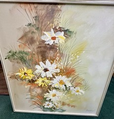 Original signed Lee Reynolds Oil On Canvas Painting 41×41” With Frame 1960s