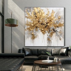 Golden Light Overflowing With Gold Foil Oil Painting On Canvas Handpainted Decor