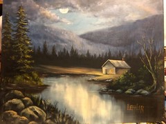 16 x 20 Oil Painting on Canvas..“Under the Moonlight“