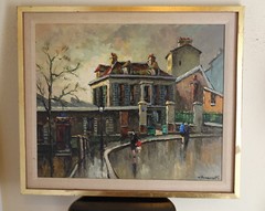 Charles CH Vaniscotte Original Montmartre Paris France 40s/50s Oil Painting