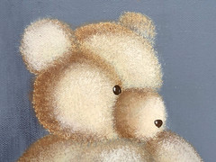 BROOK HILL FARM ORIGINAL OIL PAINTING MEQUON WI WISCONSIN TEDDY BEAR POWDER TAN