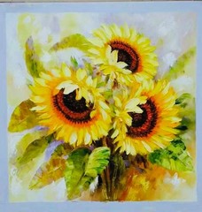 Original Sunflower Oil Painting Impasto Floral Art Hand Painted Canvas Decor