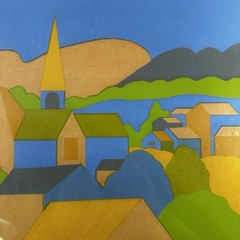 Bob Montgomery Signed Mid Century MCM Abstract Modern 1960s Serigraph Art 75/125