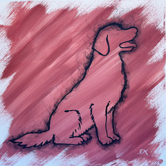 Original Dog Painting | Signed Acrylic Artwork | 12×12 Inches
