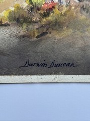 ANTIQUE EARLY CALIFORNIA LANDSCAPE PAINTING DARWIN DUNCAN LISTED FAMOUS