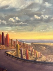 Original Oil Painting Sunset Art Sky Clouds Landscape Colorado Mountains Mikah