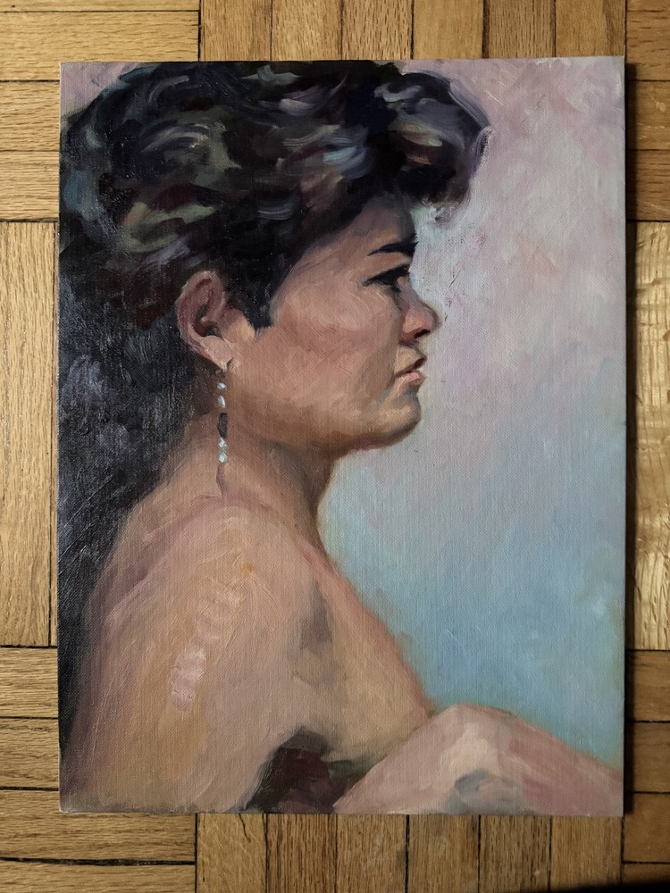 Contemporary Female Academic Portrait Acrylic Board 12 x 16 Peter Feldman