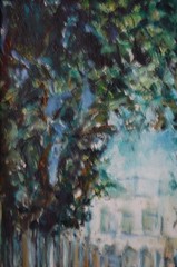 ORIGINAL FRAMED OIL VEDADO TREE LINED STREET OLD HAVANA CUBA ARTIST: HECTO VIDAL