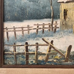 VINTAGE ORIGINAL WILLIAM NEWPORT BARN PAINTING OIL/CANVAS 12″X16″ Signed
