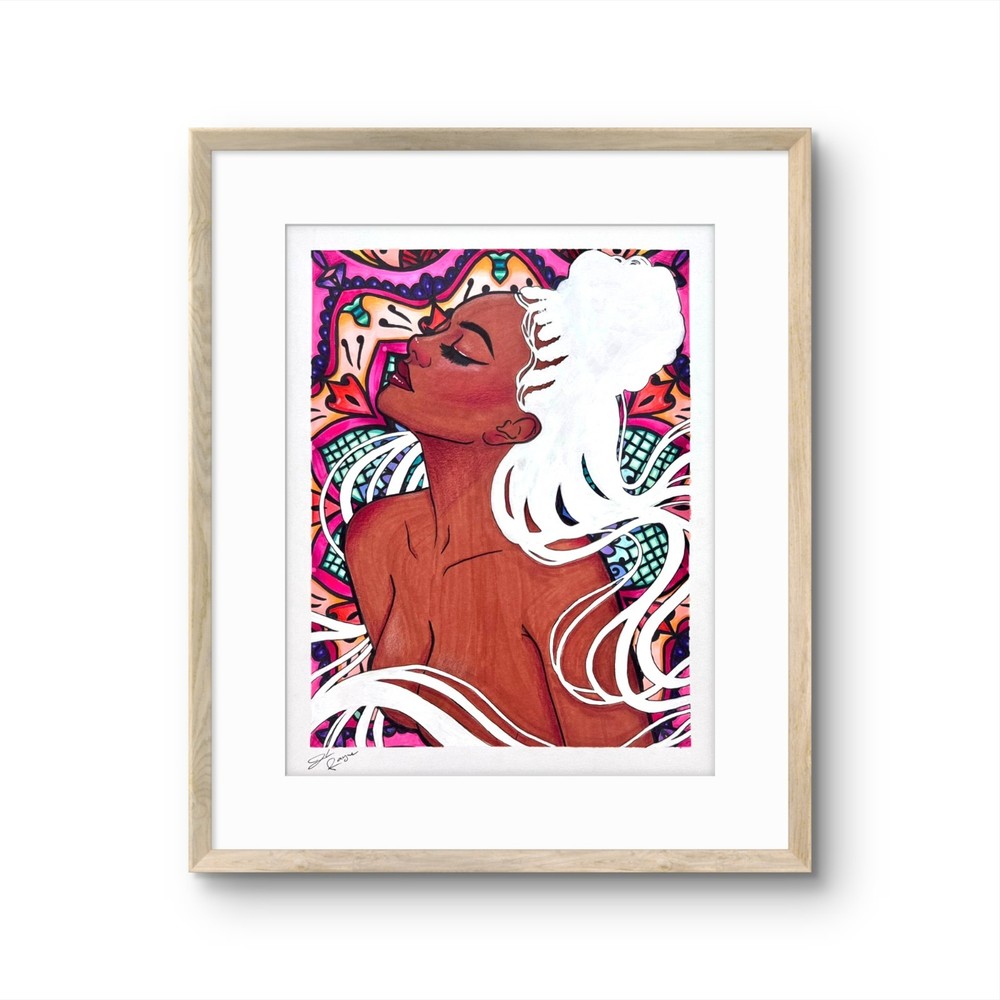 @FearlessPaints Long Braid Locks Woman Portrait 11×14 Paper Original Painting