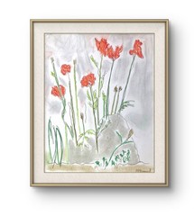 Original Contemporary Mixed Media Wall Art Summer Floral Garden, Holly Hammond