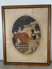 Art Nouveau Original Artwork by Felix Roy AKA Sylvain Sauvage Signed 20th Centur
