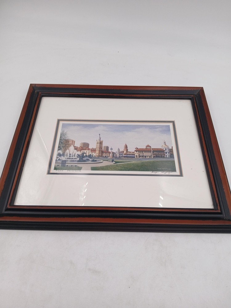 Plaza Panorama Country Club Plaza Kansas City Print Framed George Lightfoot 1992