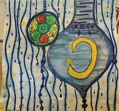 Blue Holiday Baubles Collection By Moody Virgo Arts Holiday Abstract Art