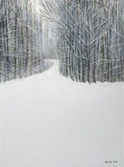 Snow, Winter, Tree, Original Acrylic Painting, Signed, Art, 18×24 inches