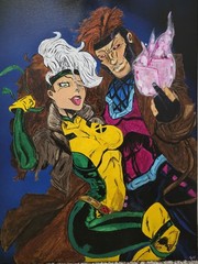 Gambit And Rogue Painting 24×20