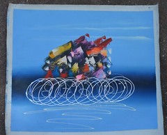 RACING BKE ABSTRACT HAND PAINTED 24″ CANVAS OIL PAINTING ART GIFT F197
