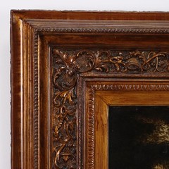 Antique Painting Landscape with Figures Oil on Canvas XVIII-XIX Century