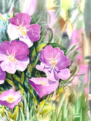 Original Watercolor Painting 12×10 in Unframed Signed Pink Flower Wall Art