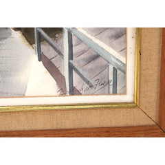 Vintage Annapolis State House Watercolor Signed Michelle Lemay Flesher