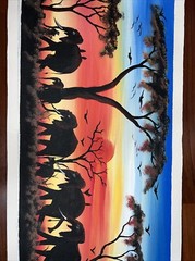 AUTHENTIC African Elephant Painting (NOT a Print or a Copy) African Art UNFRAMED