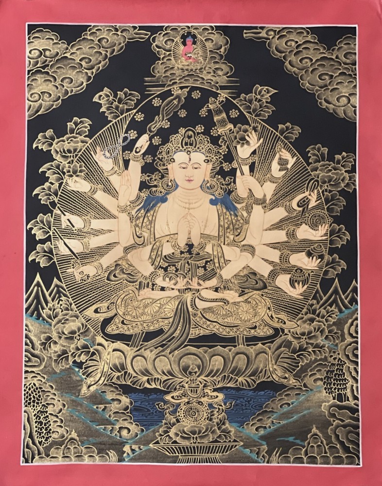 MOTHER CHANDI/ CUNDI/ CHUNDI ORIGINAL MASTERPIECE TIBETAN THANGKA PAINTING