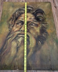 Vtg Moses Zeus God Bearded Man Tina Weinstein Original Art Painting 28 x 22″