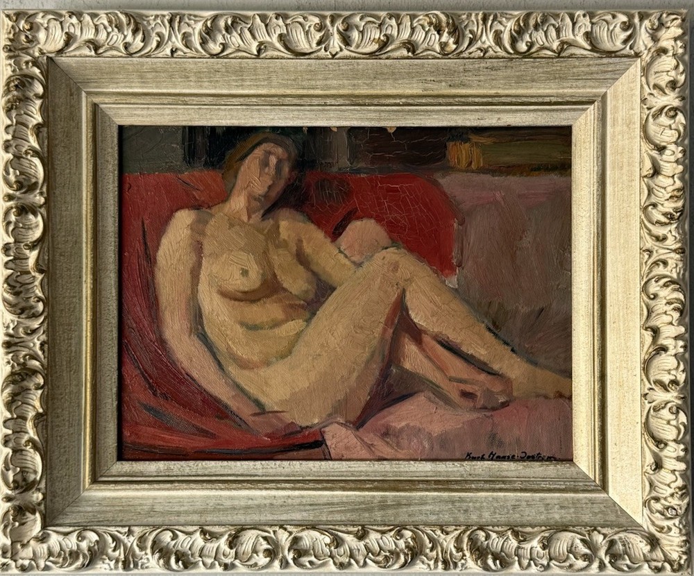 KURT HAASE JASTROW ANTIQUE MODERN FIGURATIVE CUBISM OIL PAINTING VINTAGE 1920s