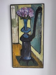 Mid Century Still Life Interior Painting by Swedish Artist Ulla Borgstrom 1951