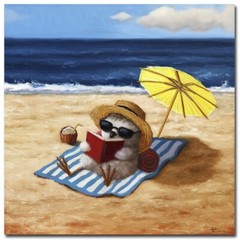 Beach Chick by Lucia Heffernan Gallery-Wrapped Canvas Giclee Art (14 in x 14 in)