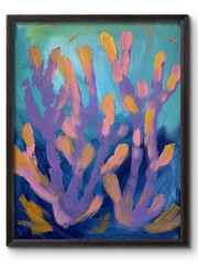 PURPLE SEA CORAL 14×11 ORIGINAL MODERN ART COLLECTIBLE INTERIOR DESIGN