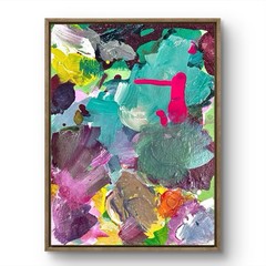 PORTIA Origina Abstract 20x15cm Canvas Panel Painting Pink Fluoro