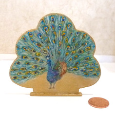 JOSEPHINE MEYER DOLLHOUSE MINIATURE HAND PAINTED ORIGINAL WOODEN SCREEN PEACOCK