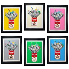 Mr. Brainwash- Original Mixed Media on Deckled paper „Tomato Pop-yellow“