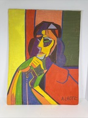 Oil Painting On Canvas Abstract Signed ANDRE LHOTE Handmade Art