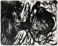 Cannon Dill Raven Fox Oakland Street Art Litho Cute Animal Forest Bird Dog Black