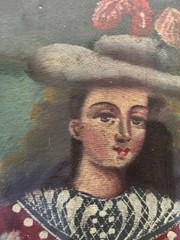 Cusco Peru Painting Archangel Warrior Acabucero Antique Art Oil on Canvas Framed