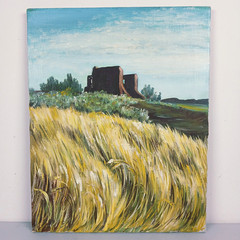 Vintage Original Southwest Landscape Painting Oil on Canvas Impressionist Signed